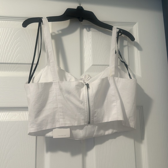 White Cropped Tank Top - Picture 2 of 6